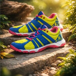 🔥🔥Reebok Unisex Older Model 2015  Sneakers in Blue, Yellow, and Pink 🔥🔥💙💚🩷